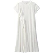 ラッフルドショートスリーブワンピース RAFFLED S/S ONE-PIECE DEAR721301 ジャスミンホワイト(JW) Lサイズ [フィットネス ヨガ シャツ レディース]
