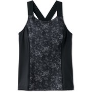 フラワープリントタンクトップ FLOWER PRINT TANK TOP DC121107P ブラック(K) Sサイズ [フィットネス ヨガ カップ付きシャツ レディース]