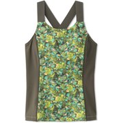 フラワープリントタンクトップ FLOWER PRINT TANK TOP DC121107P モスグリーン(MO) Sサイズ [フィットネス ヨガ カップ付きシャツ レディース]