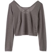 シアースラブロングスリーブカバートップ SHEER SLUB L/S COVER TOP DC521108 ダブグレー(DY) Mサイズ [フィットネス ヨガ シャツ レディース]