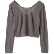 シアースラブロングスリーブカバートップ SHEER SLUB L/S COVER TOP DC521108 ダブグレー(DY) Lサイズ [フィットネス ヨガ シャツ レディース]