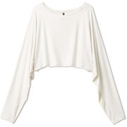 ダンスキンアロンジェカバーアップトップ DANSKIN ALLONGE COVER UP TOP DC521106 ジャスミンホワイト(JW) Lサイズ [フィットネス ヨガ シャツ レディース]