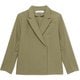 シェルタリングダブルブレステッドジャケット SHELTERING DOUBLE BREASTED JACKET DMF321100 オリーブグリーン(OG) サイズ1 [フィットネス ヨガ ジャケット レディース]