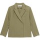 シェルタリングダブルブレステッドジャケット SHELTERING DOUBLE BREASTED JACKET DMF321100 オリーブグリーン(OG) サイズ3 [フィットネス ヨガ ジャケット レディース]