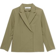シェルタリングダブルブレステッドジャケット SHELTERING DOUBLE BREASTED JACKET DMF321100 オリーブグリーン(OG) サイズ3 [フィットネス ヨガ ジャケット レディース]