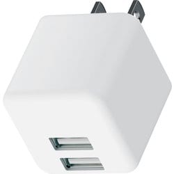 USB AC充電器 MPA-ACU11シリーズ 12W USB-A×2 おまかせ充電対応 プラグ折りたたみ収納可能 キューブ型 ホワイト MPA-ACU11WH