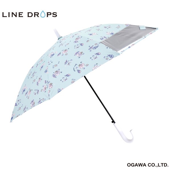 Ld Kps P4 50 Linedrops子供日傘 長傘 一部透明窓付き シェル ジャンプ式 中古 晴雨兼用