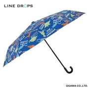 日傘 晴雨兼用 子供日傘 LINEDROPS 50cm 手開き式 UVカット率&遮光率99%以上 遮熱加工 抗菌加工 抗菌手元 安全カバー付 ダイナソー 53184