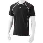 スイム ハーフスリーブトップ Swim H/S Top SF72061 ブラック×シルバー(KV) Oサイズ [ラッシュガード メンズ]