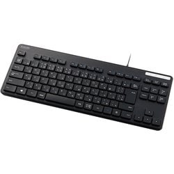有線キーボード/薄型/メンブレン式/抗菌/コンパクトサイズ/ブラック TK-FCM107KBK