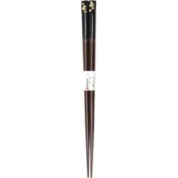 日本製 箸 金座 福ねこ 黒 23.0