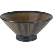 日本製 FolkDesign 飯碗 筋紋飴釉