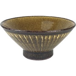日本製 FolkDesign 飯碗 飴釉打ち刷毛