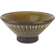 日本製 FolkDesign 飯碗 飴釉打ち刷毛