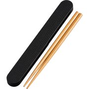 日本製 18.0わっぱ箸箱セット マットBK [箸]