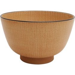 レンジ・食洗機対応 日本製 ナチュール 京型欅木目汁椀 渕濃茶