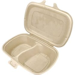 レンジ対応 バガスモールド 仕切コンテナL 4P