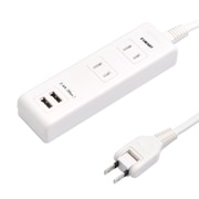 EXHEART USBポート付電源タップ 2個口 3m 2.4A EUT-222430