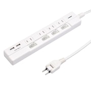 EXHEART USBポート付スイッチタップ 4個口 3m 2.4A EUTS-422430