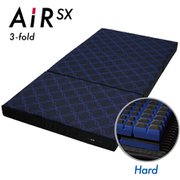 エアーSX-H マットレス ダブルサイズ（11×140×195cm）ウレタンフォーム（170ニュートン）ハード 日本製 サイクロン内蔵三つ折りタイプ ロイヤルブルー [HC28272646 RB]