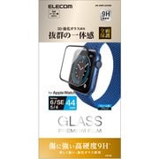 AW-20MFLGGRBK [アップルウォッチ ガラス 保護フィルム Apple Watch SE （第2世代/第1世代）/Series 6/5/4[44mm] 液晶全面保護 硬度9H 高透明 0.33mm 指紋防止 飛散防止 エアーレス ブラック]