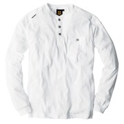 G-918 ヘンリー長袖Tシャツ ホワイト LL