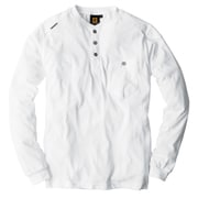 G-918 ヘンリー長袖Tシャツ ホワイト 3L