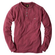 G-918 ヘンリー長袖Tシャツ ワイン M