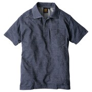 G-9127 デニムフィール半袖ポロ インディゴ 4L