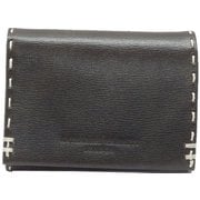 KATHARINE HAMNETT LONDON (キャサリン ハムネット)財布 490-58702 カラーテーラード2 コンパクト 三つ折り 国産キップレザー(子牛革) 490-58702 クロ