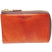 KATHARINE HAMNETT LONDON (キャサリン ハムネット)財布 490-59202 FRUID(フルイド) L字ファスナー ミドルウォレット 札入れ 高級イタリアベジタブルタンニンレザー 490-59202 オレンジ