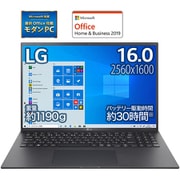 LG gram 16.0インチノートパソコン/第11世代インテル Core i7/メモリ 16GB/SSD 1TB/Windows 10 Home (64bit)/Microsoft Office Home & Business 2019/オブシディアンブラック/インテル Evo プラットフォーム準拠 16Z90P-KA78J1