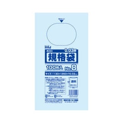 ポリ袋 規格袋 8号 0.030mm厚 食品検査適合 透明 100枚入 JS08