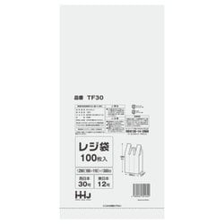 レジ袋 東日本12号 西日本30号 0.011mm厚 半透明 100枚入 TF30