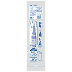 レジ袋 一升瓶 1本用 0.030mm厚 乳白 100枚入 TS15