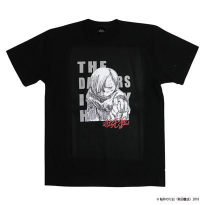 僕の心のヤバイやつ ラフ画tシャツ ブラック Lサイズ 市川京太郎 キャラクター