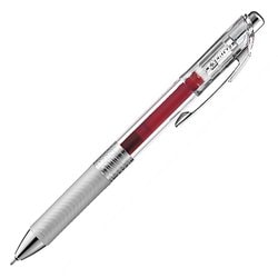 ゲルインキボールペン ENERGEL infree（エナージェル インフリー） 0.5mm ノック式 インク色：バーガンディ 本体色：クリア ニードルチップ 速乾 BLN75TL-BG