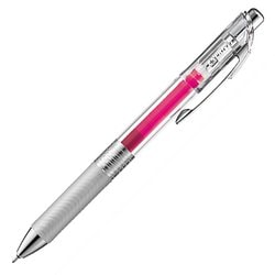 ゲルインキボールペン ENERGEL infree（エナージェル インフリー） 0.5mm ノック式 インク色：ピンク 本体色：クリア ニードルチップ 速乾 BLN75TL-P