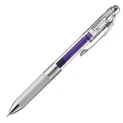 ゲルインキボールペン ENERGEL infree（エナージェル インフリー） 0.5mm ノック式 インク色：バイオレット 本体色：クリア ニードルチップ 速乾 BLN75TL-V