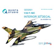 F-16C 内装3Dデカール （アカデミー用） [1/32スケール デカール]