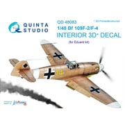 Bf109F-2/F-4 内装3Dデカール （エデュアルド用） [1/48スケール デカール]