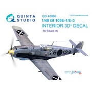 Bf109E-1/E-3 内装3Dデカール （エデュアルド用） [1/48スケール デカール]