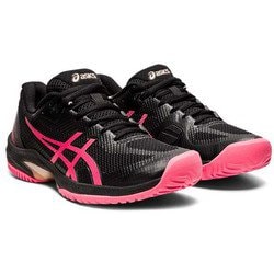 ASICS トップインパクトSM 黒・ピンク ストライプ