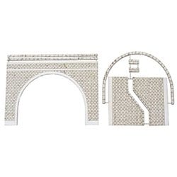 HA-16 トンネルポータル ペーパーキット 複線用 石積タイプ（2組入） [鉄道模型用レイアウト用品]