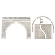 HA-16 トンネルポータル ペーパーキット 複線用 石積タイプ（2組入） [鉄道模型用レイアウト用品]