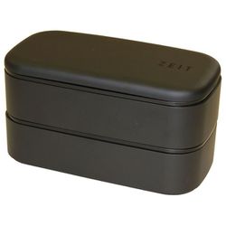 レンジ・食洗機対応 日本製 抗菌 ZEIT 長角二段ランチBOX BK