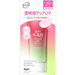 スキンアクア トーンアップUVエッセンス ハピネスオーラ 80g SPF50＋/PA＋＋＋＋ ローズカラー トーンアップ ハピネスオーラの香り [日焼け止め 顔・からだ用]