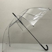 ポリエチレン ジャンプ傘 クリア 手元黒 60cm [長傘]