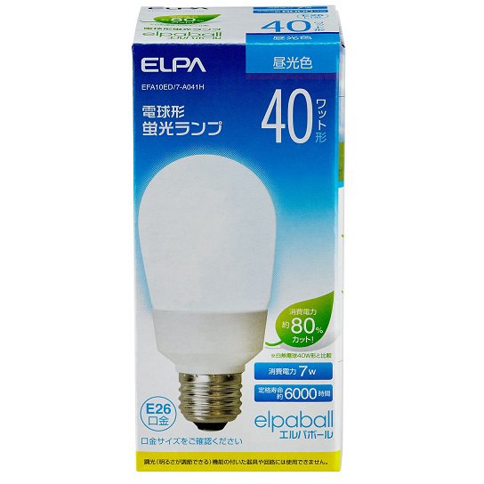 電球型蛍光灯 A形 昼光色 40W形 EFA10ED/7-A041H