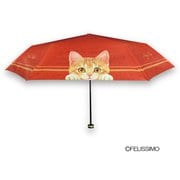 フェリシモ 猫部 折りたたみ晴雨兼用傘 レッド [キャラクターグッズ]